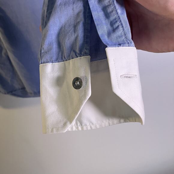 Daniele Alessandrini Shirt Womens 42 Contrast Collar Cuffs Made in Italy Dressy - Picture 9 of 16